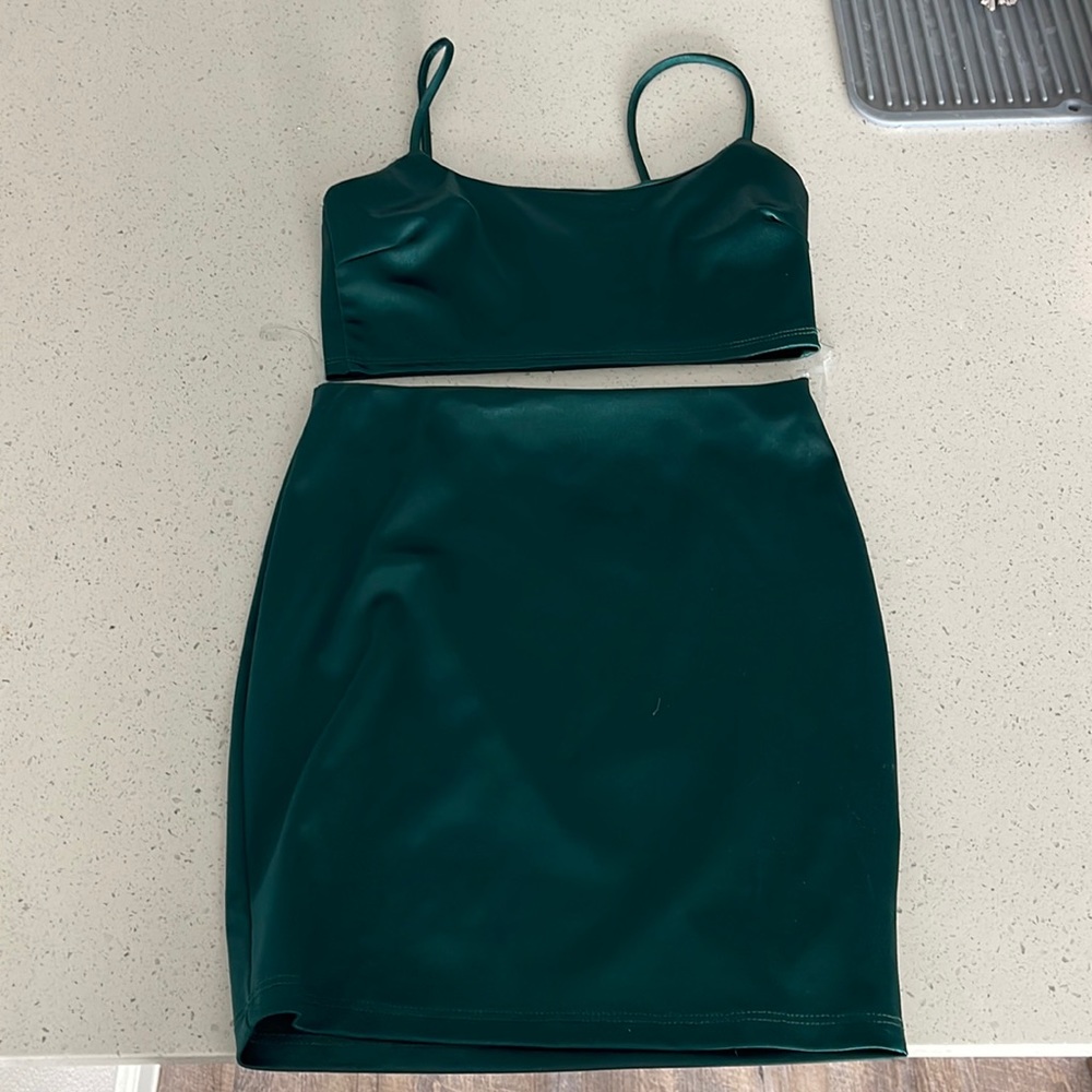 Satin skirt set